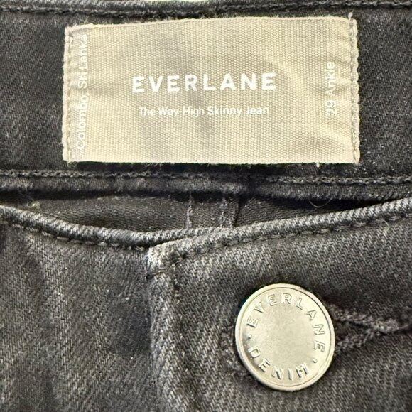 Everlane The Way High Skinny Ankle Jean Black Size 29 - Picture 4 of 8